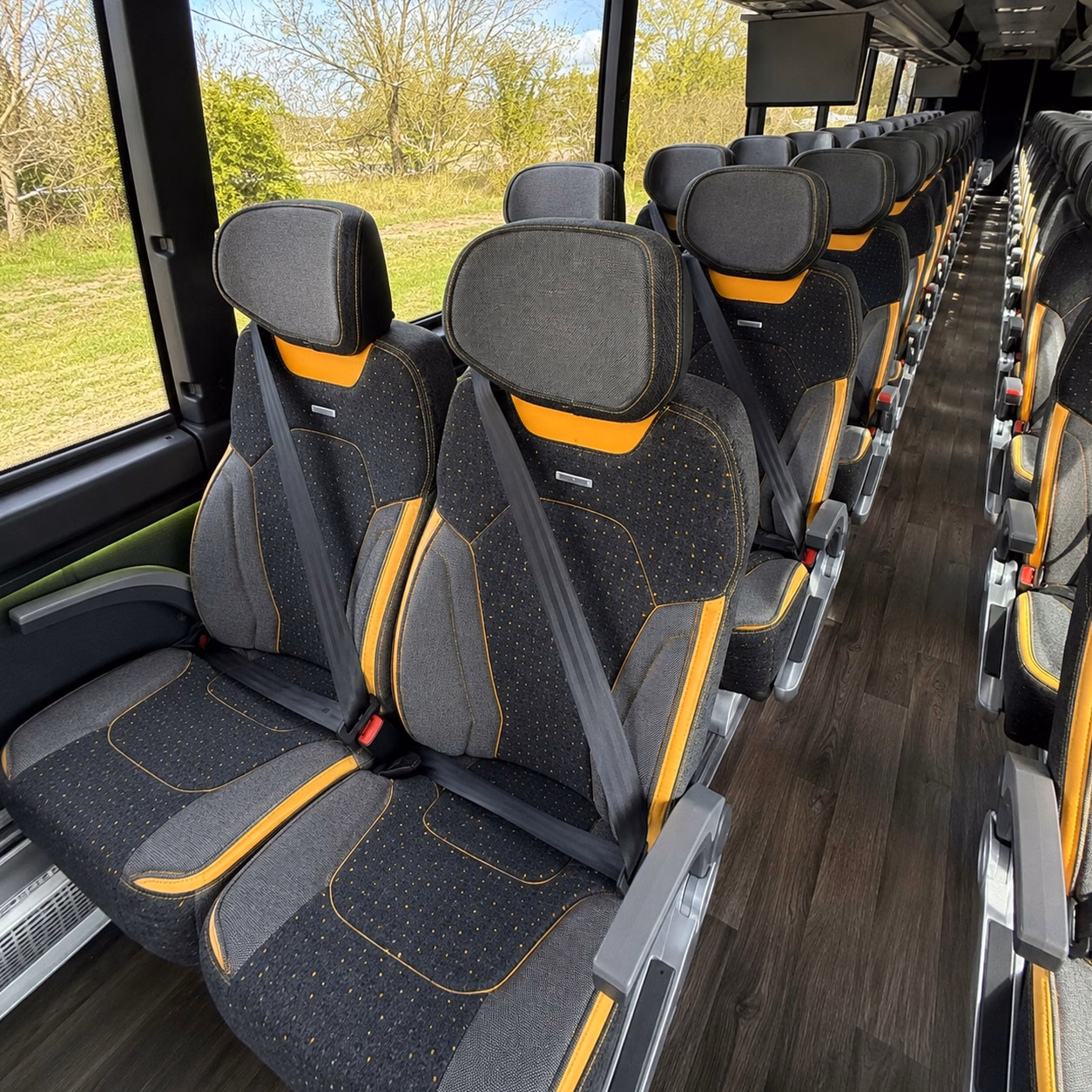 davie charter bus rental interior